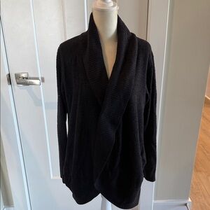 Barefoot Dreams Black Shawl-Collar Open Cardigan